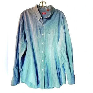 Men's Size XL Izod Checked Button Down Casual Dress Shirt